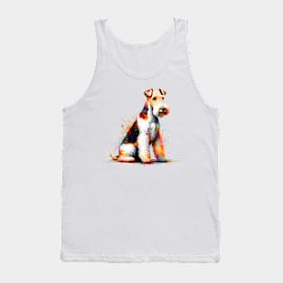 Wire Fox Terrier in Lively Splash Art Tank Top